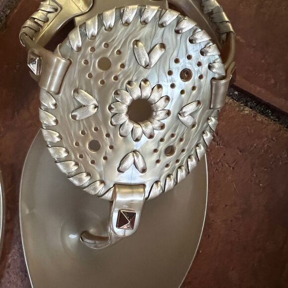 Jack Rogers Metallic Gold Sandals Rubber - Picture 3 of 4